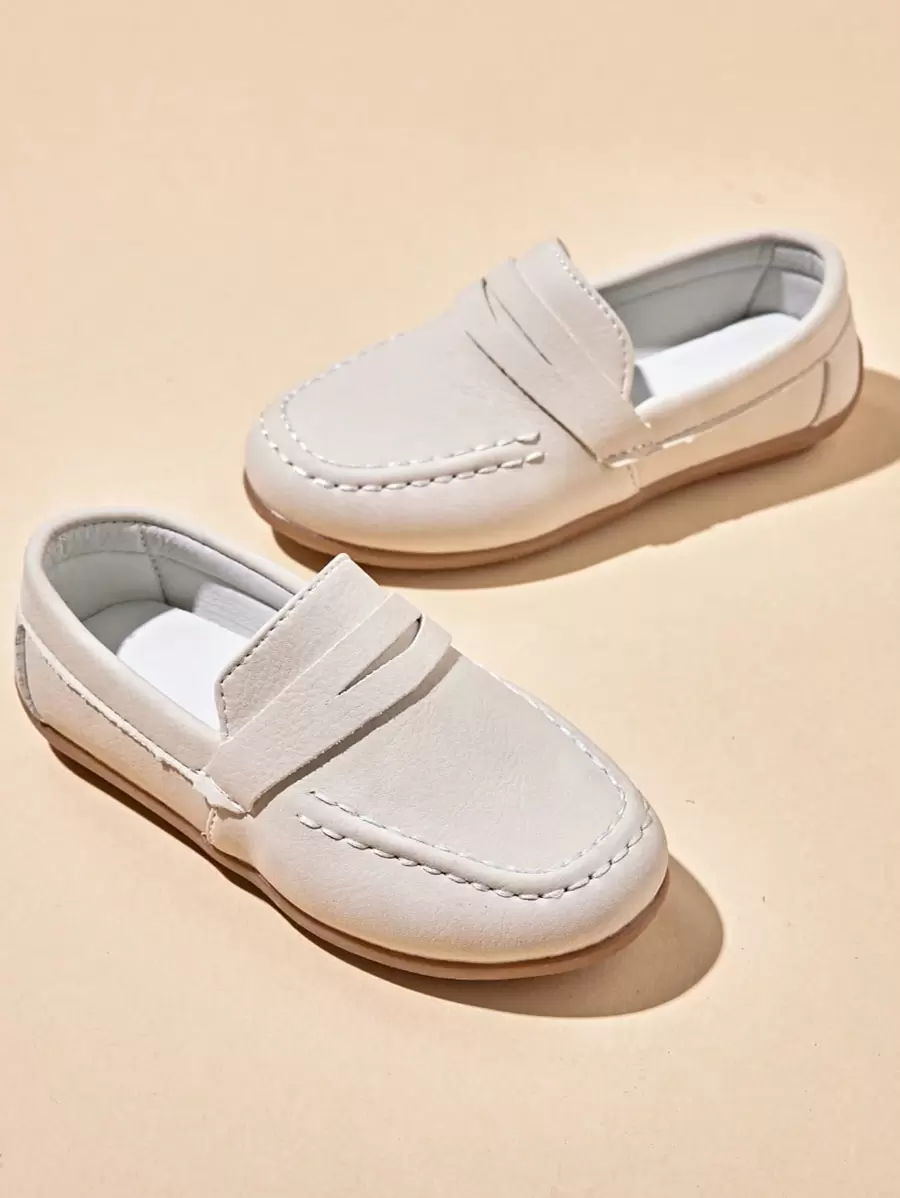 Modne, codzienne, nowe, antypoślizgowe, odporne na zużycie, lekkie mokasyny typu Oxford dla chłopców - Beżowy - Zobacz 1