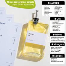 4 Pack 12oz/350ml Gold Olive Oil Dispenser Set - Heavy Duty Thickened Glass Bottles For Kitchen, Cooking Oil, Vinegar, Soy Sauce And Coffee Syrup, With Stainless Steel Automatic Pour Spout And 40 Label Funnel - 銀色 - 查看 3