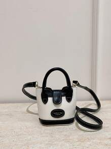 1 件新款可爱女孩迷你 PU 材质独特设计斜挎包，配有可更换肩带，手提斜挎包轻巧便携，适合日常使用、购物、聚会、斋月礼物