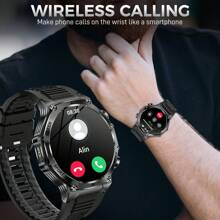 EIGIIS Reloj inteligente para hombres con batería grande de 800mAh, linterna LED potente, resistente al agua 3ATM, construcción duradera, pantalla HD de 1.8", seguimiento de actividad física, monitoreo del sueño, función de llamada, compatible con iOS y Android - Multicolor - Ver 4