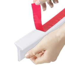 Shower Water Guard, Threshold Water Dam & Barrier, Shower Stopper For Wet & Dry Separation In Bathroom (White) Home Bathroom Decor Summer Back To School - White - View 10