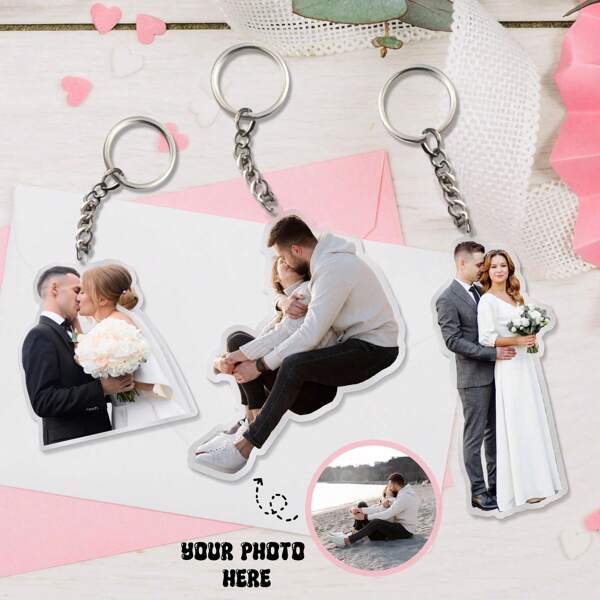 Custom Photo Keychain, Personalized Pet Portrait Keyring, Custom Acrylic Charm,Personalized Custom Carved UV Color Photo Keychain - Stainless Steel And Acrylic Pendant, Round Transparent Pendant Suitable For Bags And Suitcases - Personalized Custom Christmas Gift, Perfect Custom Gift For Fathers Or Boyfriends Or Couples