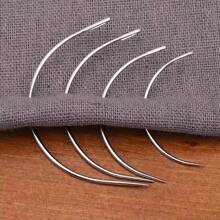 Juego de 4/8 piezas de agujas curvas de coser para artesanía en, accesorios de costura tipo C para herramientas de reparación de calzado