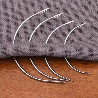 4/8pcs/Set Sewing Curved Needle Leather Craft Sewing Accessories C Type Stitching Sewing Leathercraft Needles For Shoe Repair Tools
