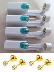 1-24pcs Disposable Easy-To-Use Painless Nose & Ear Piercing Gun, Suitable For Women Piercing Jewelry Accessories