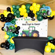 3 piezas de globos de lámina de aluminio con diseño de tractor de granja, globos de aluminio de gran tamaño de 25 pulgadas, muy adecuados para decoraciones de fiesta con tema de granja, decoraciones de fiesta de cumpleaños - Multicolor - Ver 5