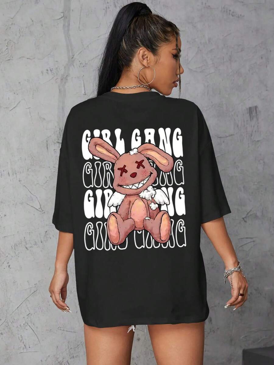 Unisex T-Shirt Women Men Basic T-Shirt - 黑色 - 查看 1
