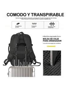 Mochila Uniuni Impermeable Expandible De Viaje Antirrobo - Negro - Ver 8