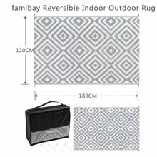 Outdoor Patio Rugs Waterproof Large Plastic Straw Rugs Reversible Portable Picnic Blanket Easy Cleanning Camping Mat Outdoor Area Rug For Garden Balcony Deck - Gris - Ver 7