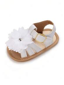 Infant Girls' Summer Rubber Sole Sandals, Princess Style Flower Slippers
