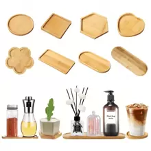 1 Piece Bamboo Tray, DIY Base Embryo Succulent Mosaic Coaster Making Material Bathroom Storage Wood Plank Roma Therapy Hand Sanitizer Shampoo Shower Gel Sink Sponge For Home Kitchen Dresser Living Room OilSpice Bottle Coaster Jewelry Flower Pot Green Plant Fish Tank, Home Decoration, Bathroom Accessories