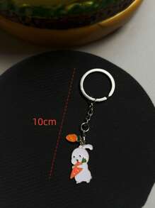 1pc Rabbit, Carrot, And Egg Casual Cute Keychain Accessory - Multicolor - View 3