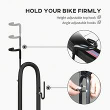 SPORTNOW Bike Rack, Vertical & Horizontal Bike Stand Bicycle Storage Stand With Adjustable Hooks, Fits 6"-28" And 700c Bikes, For Garage Indoor Outdoor Use, Black - Black - View 6