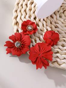 1 对波西米亚彩色花卉设计耳环，多巴胺启发花朵耳环，适合女性，日常和节日配饰