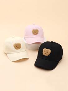 1 pieza Gorra de béisbol infantil con diseño de oso de dibujos animados, sombrero para protección solar para niño/niña de 3 a 6 años para exteriores