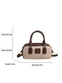 Bolso de hombro y cruzado de unicolor versátil y de moda, minimalista y práctico multifuncional - Caqui - Ver 10