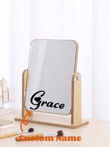 1 Peça Espelho Compacto de Madeira Giratório para Maquiagem com Nome Personalizado, Data e Mensagem Gravada, Presente Pensativo e Prático para Estudantes, Casais, Aniversários, Inauguração da Casa e Mais, Multifuncional, Ornamental, Letra, Cor Sólida, Requintado, Estiloso, Vintage, Moderno, Colorido, Lazer, Básico, Casual, Suave, Único, Personalizado, Personalizado, Personalizado, Presentes Ideais para Ela, Namorada, Ela, Avós, Família, Namorado, Amigos