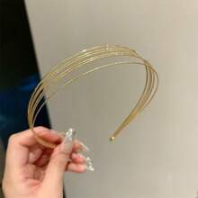 1 包 5 件简约金属发带 - 金色 - 查看 1