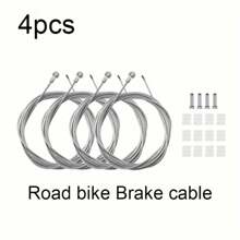 4 Packs Premium Bicycle Shift Cable Set - Universal 2m/78.7in Stainless Steel Wire With Housing And Smooth Shifting Performance - Compatible With Shimano SRAM Systems For Mountain And Road Bikes - Silver - View 11