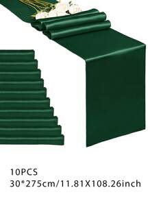 Set de 2 piezas/10 piezas Manteles de tela satinada multicolor de 30*275cm de largo, telas de alta calidad y suavidad sedosa para bodas, fiestas de cumpleaños, banquetes, graduaciones, decoración de eventos de compromiso, también se puede usar como faja para sillas o accesorio