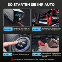 4-In-1 Multifunctional Car Battery Starter - Portable Power Bank With Air Compressor, LED Lighting And Air Pump, Suitable For 12V Vehicles - Compact And Reliable Car Battery Booster With Emergency Lighting - Silver - View 8