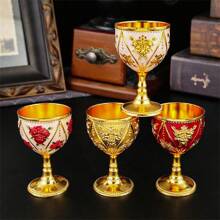 1pc Rose Design Stemware Glass, Suitable For Wine, Juice, Beverage, Water, High-End Restaurant And Home Use, Multi-Color Options, Decorative Tabletop Craft