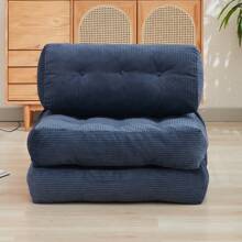 Folding Sofa Bed, Convertible Sleeper Chair With Pillow & Back Support, Portable Fold Out Chair Bed, Comfy Floor Sofa Lounge, Lazy Sofa For Dorm/Living Room/Office/Apartment - 藍色 - 查看 7