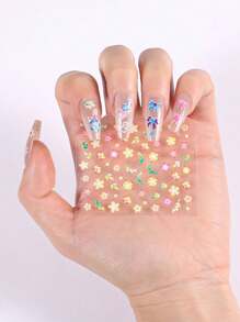 30 miếng dán móng tay hình hoa, miếng dán móng tay hình hoa cúc 3D tự dính nhiều màu sắc dùng để thiết kế và trang trí móng tay, phù hợp với phụ nữ và trẻ em gái - Nhiều màu - Xem 4