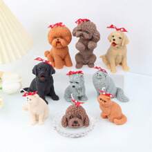 Molde de Silicone para Vela em Forma 3D de Cachorro de Pelúcia Deitado, Molde de Sabão de Animal Poodle, Molde de Silicone de Cachorro, Decoração de Filhote, Vela de Cera de Soja, Arte de Gesso e Resina