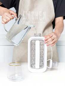 1 件便携式冰球制作器投手，带网格平顶盖，用于冷却冰块/多个冰块模具，适用于曲棍球、鸡尾酒、咖啡、威士忌、香槟、啤酒、果汁、水 - 彩色 - 查看 8