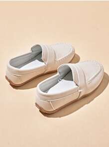 Modne, codzienne, nowe, antypoślizgowe, odporne na zużycie, lekkie mokasyny typu Oxford dla chłopców - Beżowy - Zobacz 2