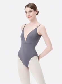 DonsGirl Bộ đồ múa ba lê hở lưng chữ V sâu thanh lịch gợi cảm dành cho nữ - Lý tưởng cho trang phục biểu diễn, tập luyện hàng ngày, luyện tập ba lê và tập thể dục thể thao - Xám - Xem 7