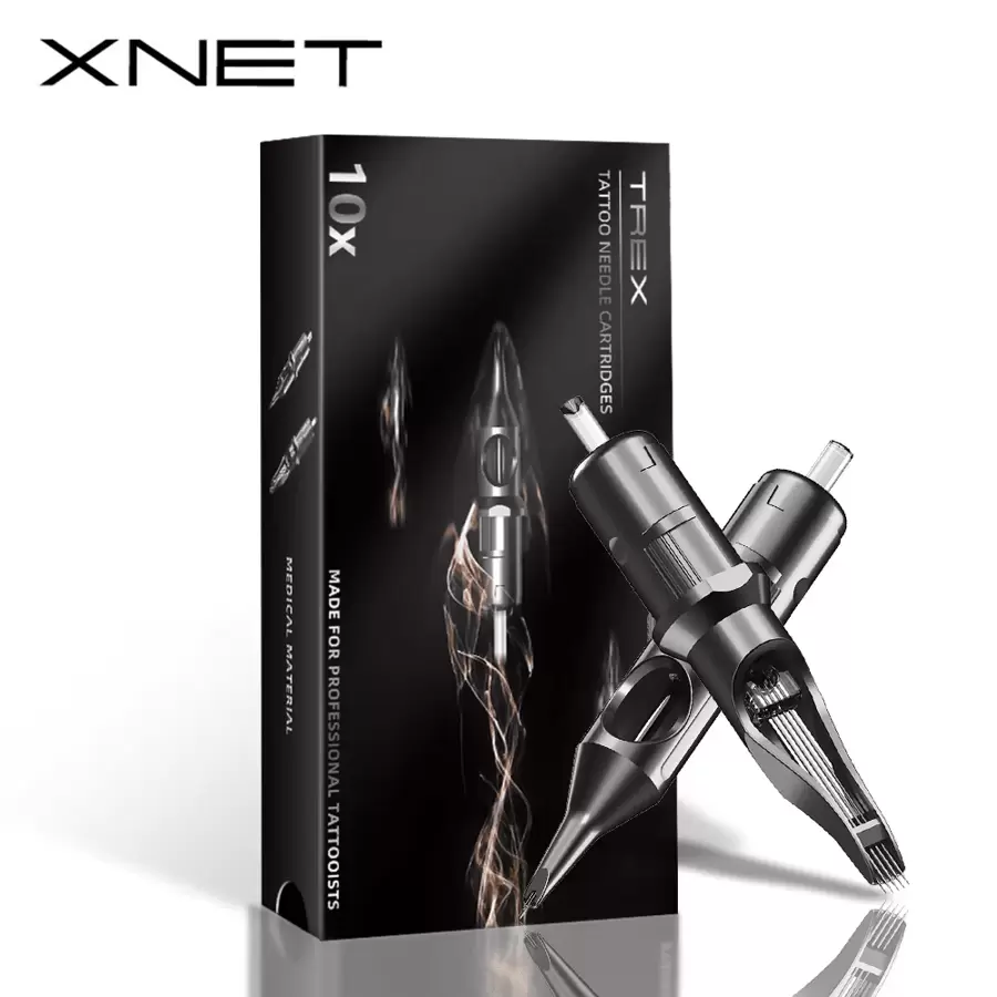 XNET 10pcs/Box 0.35mm Alloy Tattoo Cartridge Needle Round Liner RL RS RM M1 Disposable Sterilization For Machine Pen Handle