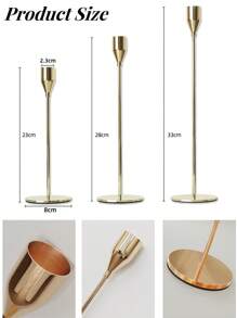 3 Stücke/Set Eisen Kerzenhalter, dekorativer Kerzenständer - Kerzenhalter für Hochzeit, Essen, Party - antikes Messing, Kamin Dekoration Kerzenständer Tisch Dekoration Säulenkerzenhalter für Hochzeit, Zuhause Dekoration, Feiertagsparty Dekoration, Festival Zuhause Dekoration