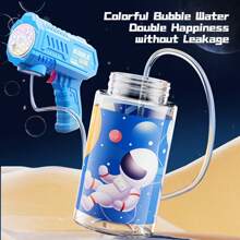Máquina automática de burbujas con luces, Máquina de burbujas de 10 agujeros, Juguete para fiesta y juguete para exteriores, Adecuado como regalo para niños y amigos, Regalo de Navidad (Líquido de burbujas y baterías no incluidos)