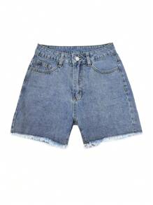 Women's Denim Mini Shorts, New Sexy Cool Vintage High Waist Slim-Fit Bodycon Shorts, Spring And Summer Casual,Shorts,Summer,Shorts For Women,Summer,Denim Shorts,Cowgirl,Summer,Holiday,Festival,Jeans,Trousers,Beach,Going Out,Vacation,Women Shorts,Summer Holiday,Y2K - Light Wash - View 3