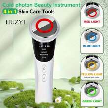 Appareil de beauté de la peau et de massage facial à 4 couleurs LED pour les soins du visage et du cou, équipement vibrant pour raffermir la peau du cou, rechargeable via USB, cadeau idéal pour la routine de soin de la peau