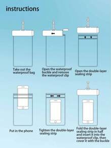 1pc Waterproof Phone Bag, Touchscreen, Suitable For Swimming, Rafting, Delivery, Waterproof Seal, Fits Phones Up To 7.2 Inches