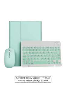 DANYCASE 适用于三星 Galaxy Tab A8 10.5 S6 Lite 10.4 S7 S8 11 S7 Plus S7 FE S8 Plus 12.4 保护壳带键盘平板电脑保护套 - 薄荷綠 - 查看 2