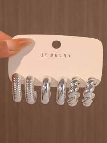6-12pcs Elegant Fashion Personalized Casual Everyday Earring Set