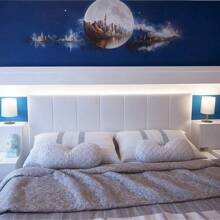 Modular Headboard Kit For Queen King Double Bed Upholstered Box Rectangular Plate 20x45 Centimeters - White - View 4