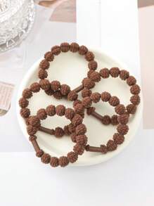 5pcs/Set Fashionable Basic Multicolor Earth Tone Hair Tie, High Elasticity Non-Damaging Hair Ties For Ponytail