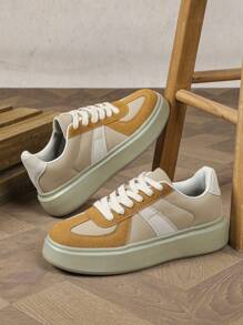 Men's Light Brown Classic Fashion Breathable Business Casual Commuter Walking Shoes, Thick Sole Increase Height Versatile Dress Shoes For Holiday Party Gift - Multicolor - View 3