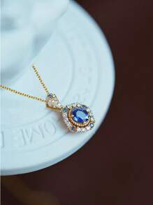 1 Pieza Collar con Colgante de Circonita Cúbica Elegante para Mujer, Regalo para el Día de San Valentín, Boda, Compromiso, Aniversario, Fiesta, Joyería, Mamá, Madre, Día de la Madre