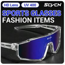 1pc SCVCN Men Sports Glasses Fashion Outdoor Bicycle Glasses MTB Cycling Glasses Road Bike Glasses Easy Comfort Casual Outfits Outdoor Cycling Glasses For Summer Beach Vacation,Outdoor,Travel - Multicolor - View 6