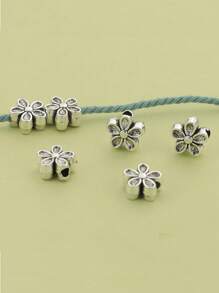 100 件/30 件合金双面花形隔珠，花卉图案，空心珠，适用于珠宝制作，DIY 串珠手链、项链、脚链、吊坠、手工配饰 - 彩色 - 查看 6