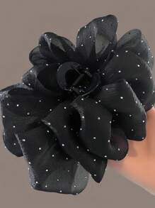 1 Stück Damen Tüll Haarclip mit großer Schleife und Strass, elegantes modisches Haraccessoire, vielseitig für täglichen Gebrauch und Fotoshootings einsetzbar