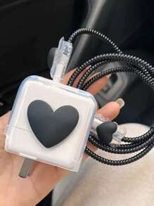 Set de 5 protectores de carga con forma de corazón 3D, compatibles con cargador y cable de datos Apple de 30W-35W - Multicolor - Ver 14