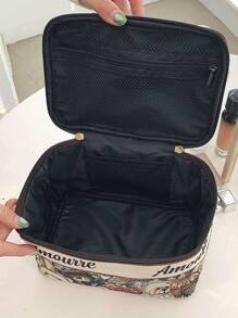 Women's Cute Bear Printed Large Capacity Makeup Bag, Fashion Portable Cosmetic Organizer Bag, Great Gift For Birthday, Travel, Home Use - Multicolor - View 6