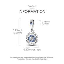 Good Luck Spinning Eye Charm 925 Sterling Silver Pendant Beads fit Original Charms Bracelet Necklace Jewelry Making DIY Gift - Silver - View 5